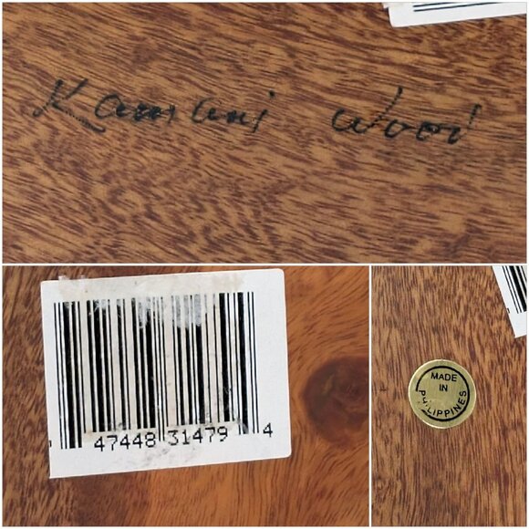 Pacific Merchants Acacia Serving Bowl Brown Wood Round Flared Acaciaware 12" - Picture 6 of 15